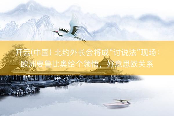 开云(中国) 北约外长会将成“讨说法”现场：欧洲要鲁比奥给个领悟，好意思欧关系