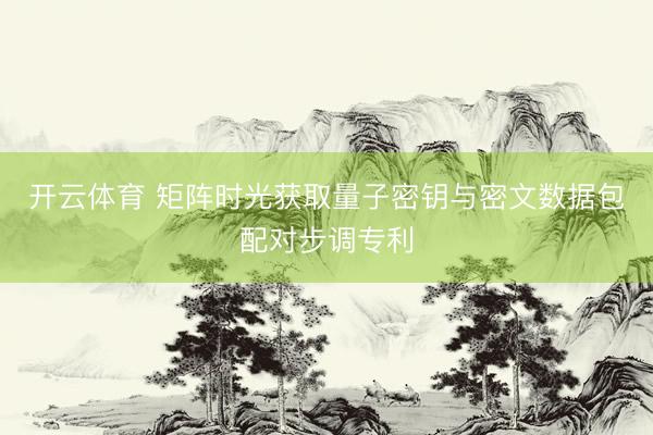 开云体育 矩阵时光获取量子密钥与密文数据包配对步调专利