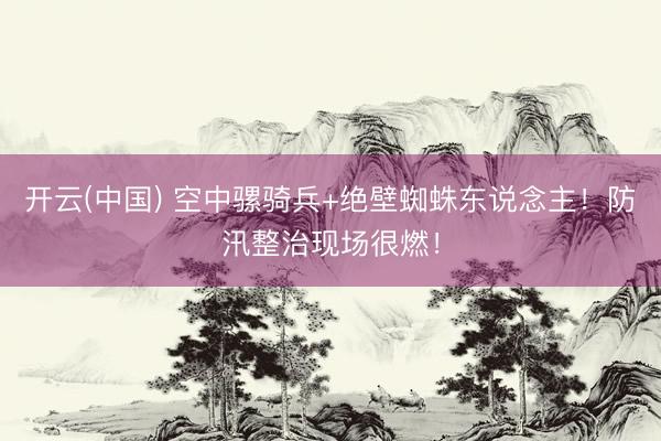 开云(中国) 空中骡骑兵+绝壁蜘蛛东说念主！防汛整治现场很燃！